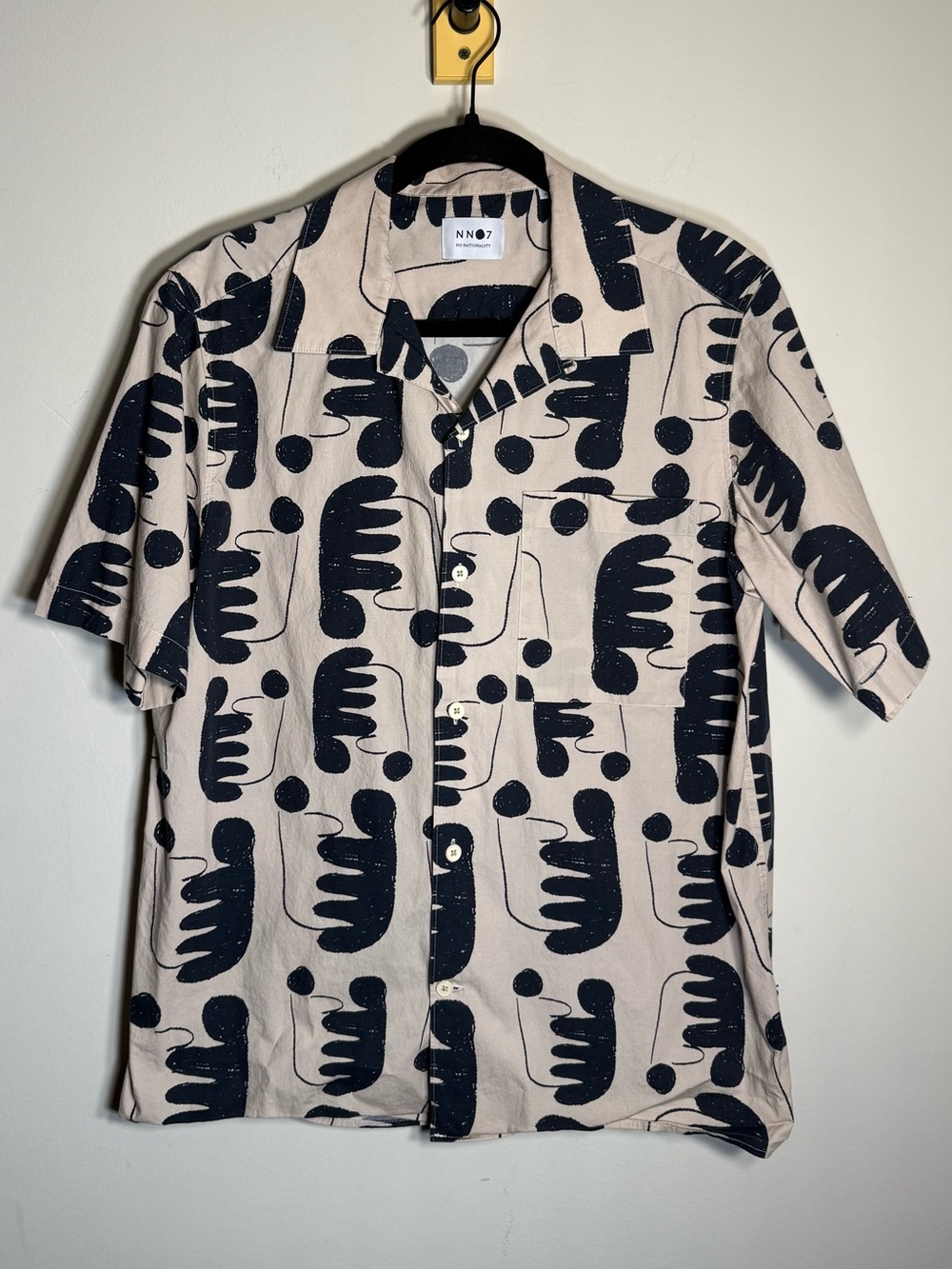 NN07 Julio SS 5284 Abstract Print Camp Collar Short Sleeve